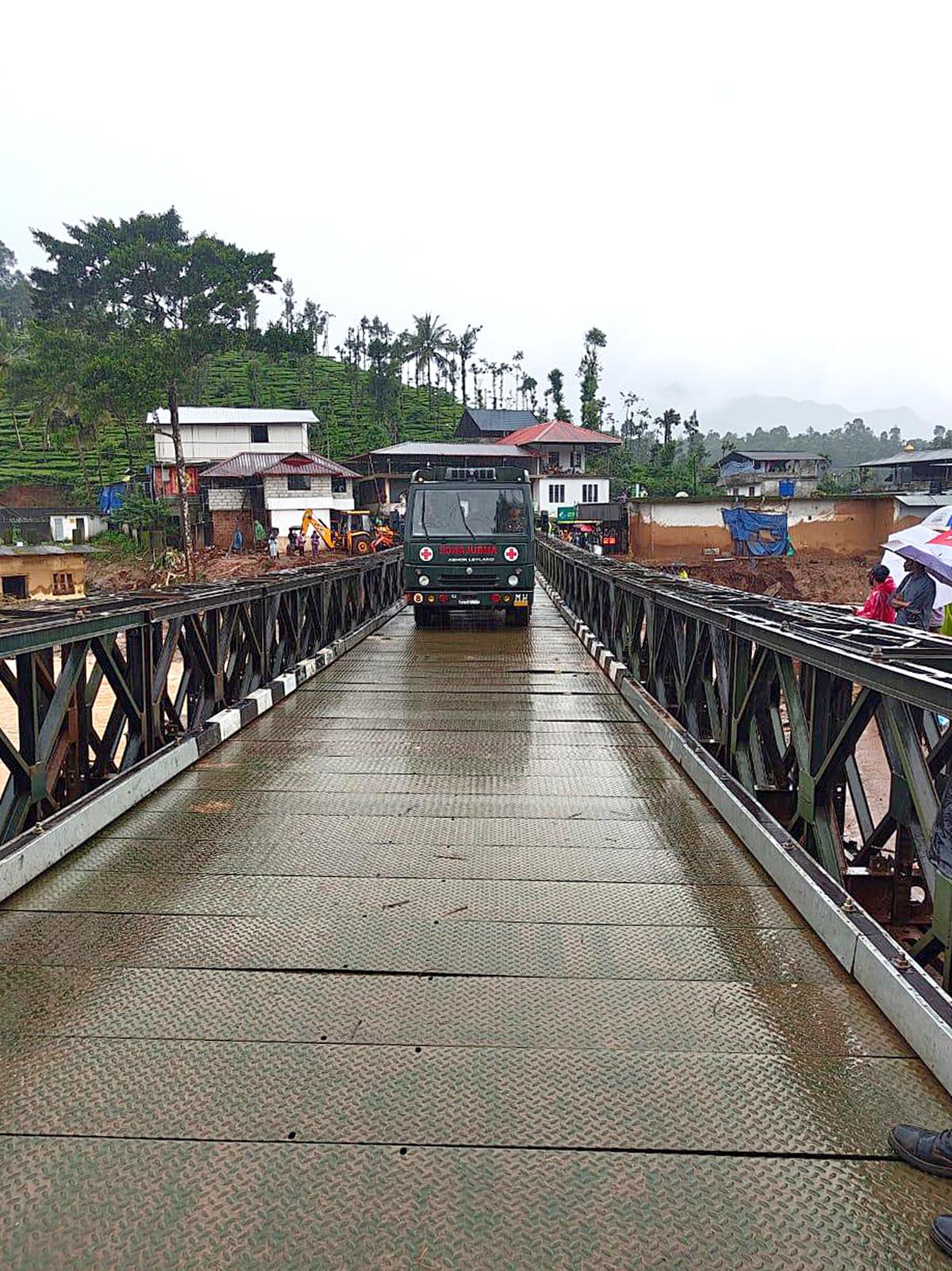 Indian Army Builds 190-Ft Bailey Bridge in Wayanad to Connect Landslide Areas